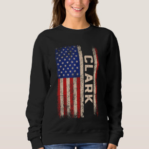 Sweatshirt Clark Nom de famille Shirt Clark Nom drapeau améri