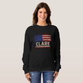 Sweatshirt Clark Nom de famille Shirt Clark Nom drapeau améri (Devant entier)