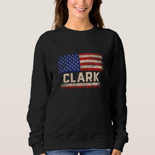 Sweatshirt Clark Nom de famille Shirt Clark Nom drapeau améri (Devant)