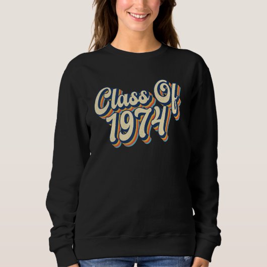 Sweatshirt Class Of 1974 High School Reunion Vintage (Devant)