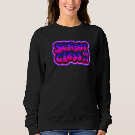 Sweatshirt Class of 2024 Senior Grad 24 Disco Passion Purple (Devant)