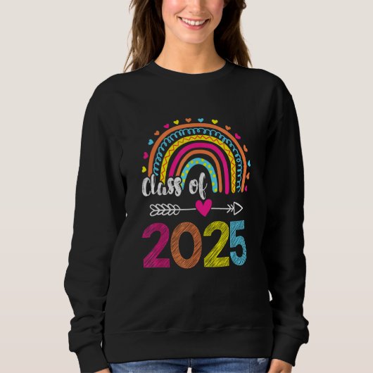 Sweatshirt Class Of 2025 Rainbow Kindergarten Preschool Gradu (Devant)