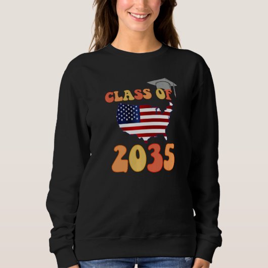 Sweatshirt Class of 2035 Grow With Me First Day of School Gra (Devant)