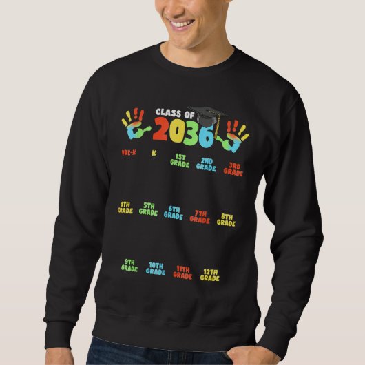 Sweatshirt Class Of 2036 Back To School Handprint Pre K To 12 (Devant)