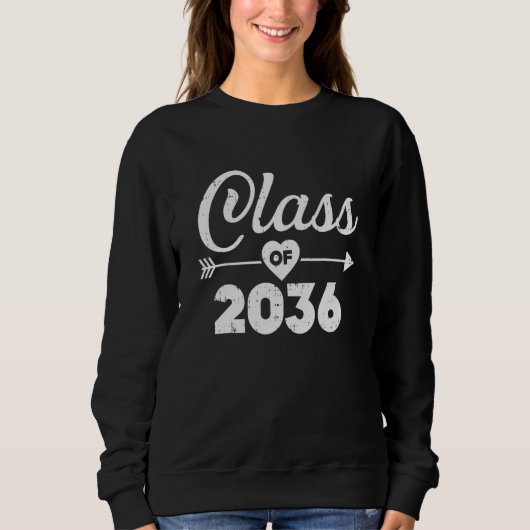 Sweatshirt Class of 2036 Grow With Me First Day of School (Devant)