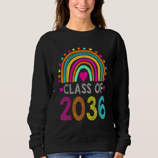 Sweatshirt Class Of 2036 Rainbow Pre K Kindergarten Graduatio (Devant)