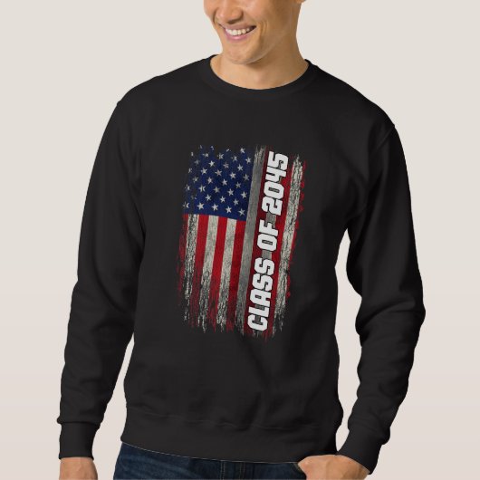 Sweatshirt Class of 2045 Senior 2045 USA American Flag (Devant)