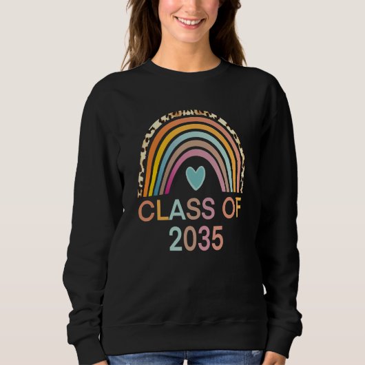 Sweatshirt Classe De 2035 Rainbow Leopard Pré-K Croissance Av (Devant)