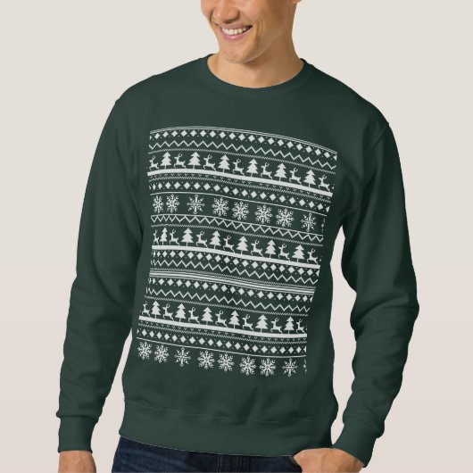 Sweatshirt Classic Holiday Christmas Sweater Pattern (Devant)