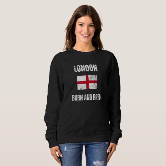 Sweatshirt Classic London Born And Bred England Flag Men Wome (Devant entier)