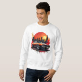 Sweatshirt Classic Muscle Car with Bold Urban Skyline Design (Devant entier)