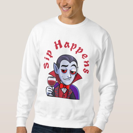 Sweatshirt Classy Vampire - Sip Happens (Devant)