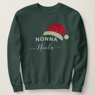 Sweatshirt Clause Santa de Noël personnalisable Grandma Nonna