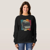 Sweatshirt Clavier de synthétiseur modulaire Synth Cat (Devant entier)