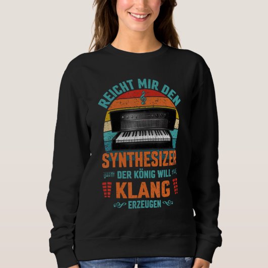 Sweatshirt Clavier Mens Retrowave Synthesizer Musique Retro 8 (Devant)