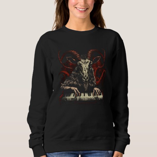 Sweatshirt Clavier synthétiseur occulte Baphomet Synth Satan (Devant)