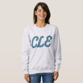 Sweatshirt CLE Cleveland Airport Code - Retro Style Travel & (Devant entier)