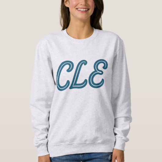 Sweatshirt CLE Cleveland Airport Code - Retro Style Travel & (Devant)