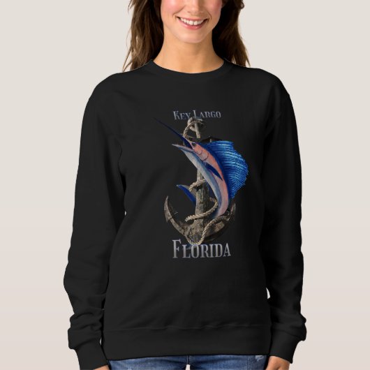Sweatshirt Clé Largo Floride Espadon Marlin Pêche Océane (Devant)