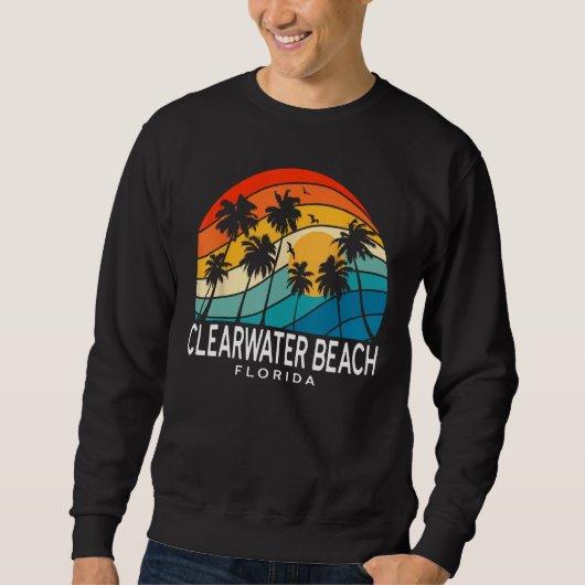 Sweatshirt Clearwater Beach Florida Palm Tree Tropical Beach  (Devant)
