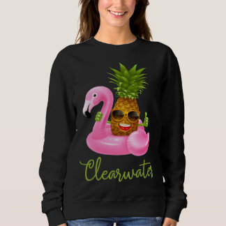 Sweatshirt Clearwater Florida Beach Tropical  Flamingo Pineap