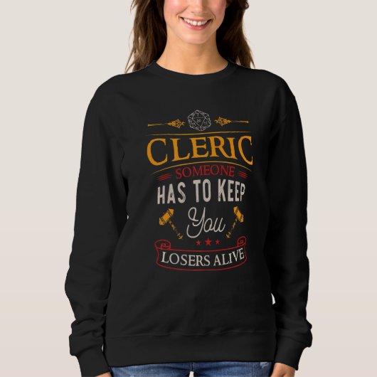 Sweatshirt Clerc - Donjons, RPG - Dragons Gaming Premium (Devant)