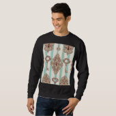 Sweatshirt Clés vintages, verrous : motif à main levée. (Devant entier)