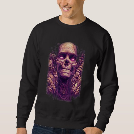 Sweatshirt Closeup Of The Skull Death King Aztecs As A God La (Devant)