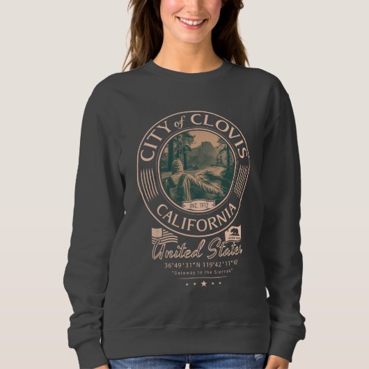 SWEATSHIRT CLOVIS FRESNO CALIFORNIA - VILLE DE CLOVIS CA (Devant)