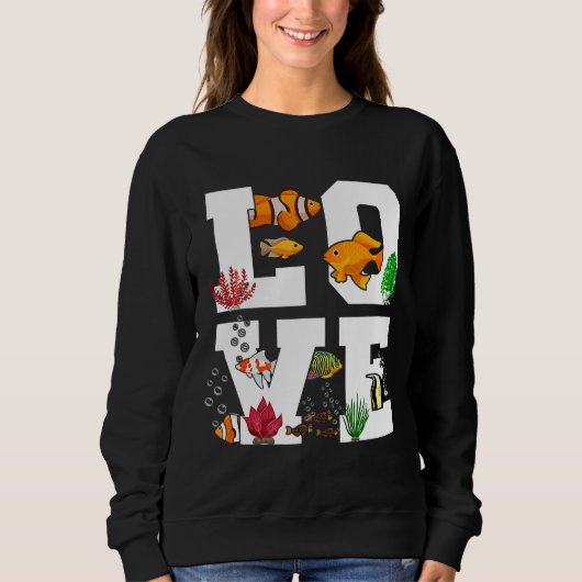 Sweatshirt Clown Fish Love Fish Tank (Devant)