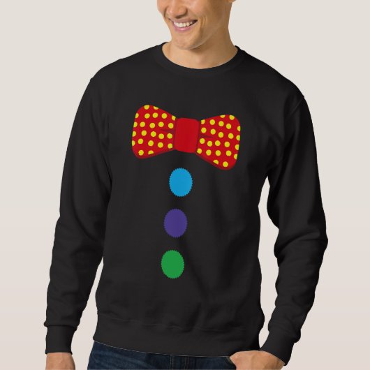 Sweatshirt Clown Tie Costume Circus Rainbow Halloween Carniva (Devant)