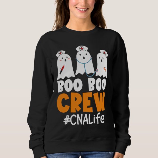 Sweatshirt CNA Life Boo Boo Crew Nurse Ghost Halloween Costum (Devant)