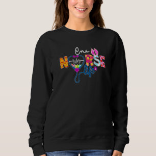 Sweatshirt Cns Infirmière Plaid Oeuf Bunny Amour Stethoscope 