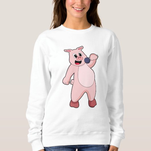Sweatshirt Cochon à chanter avec microphone (Devant)