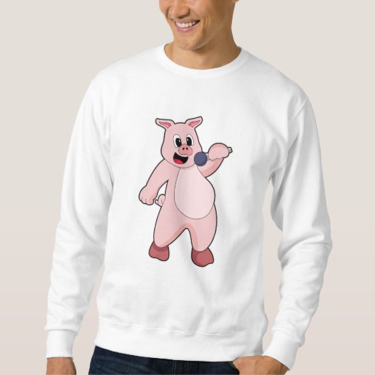 Sweatshirt Cochon à chanter avec microphone (Devant)