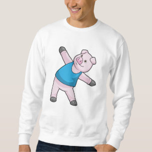 Sweatshirt Cochon au Yoga Étirement