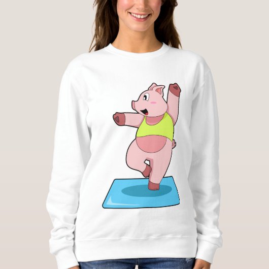Sweatshirt Cochon au yoga Fitness (Devant)