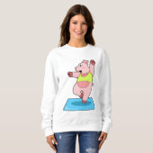 Sweatshirt Cochon au yoga Fitness (Devant entier)