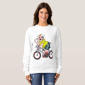 Sweatshirt Cochon avec vélo et casque (Devant entier)