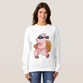 Sweatshirt Cochon comme coureur (Devant entier)
