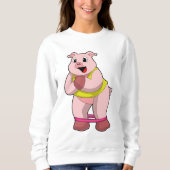 Sweatshirt Cochon de fitness avec bande de caoutchouc (Devant)