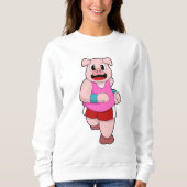 Sweatshirt Cochon en cours d'exécution (Devant)
