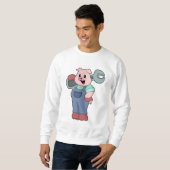 Sweatshirt Cochon en mécanique avec clé (Devant entier)