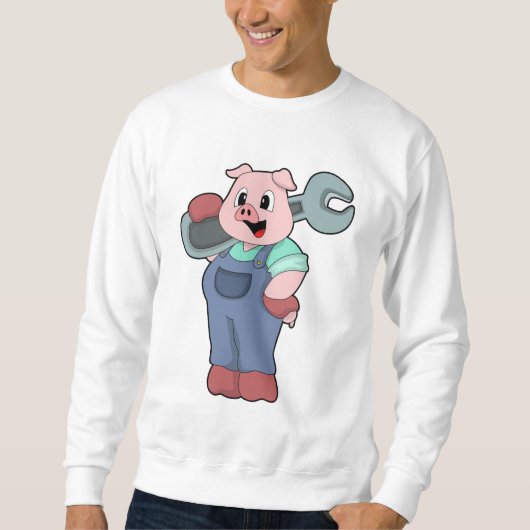 Sweatshirt Cochon en mécanique avec clé (Devant)
