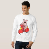 Sweatshirt Cochon en motard avec scooter (Devant entier)