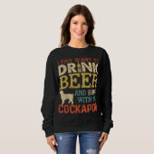 Sweatshirt Cockapoo Papa Boit De La Bière Hang Avec Chien Drô (Devant entier)