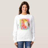 Sweatshirt Cockatiel avec le frangipani (Devant entier)