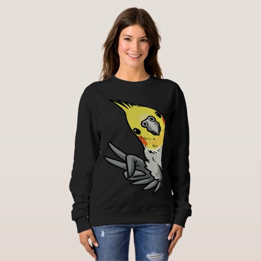 Sweatshirt Cockatiel Parrot From Side (Devant entier)