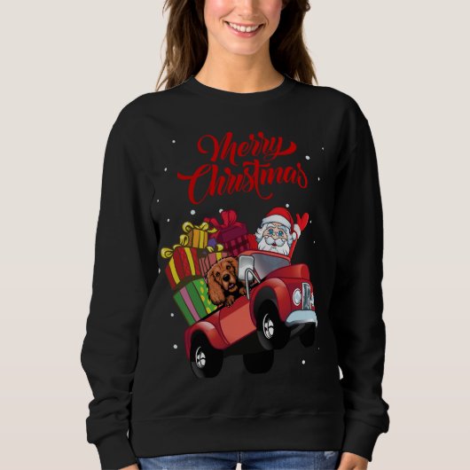 Sweatshirt Cocker Spaniel Avec Le Père Noël Dans Le Chien De (Devant)
