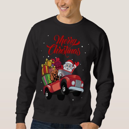 Sweatshirt Cocker Spaniel Avec Le Père Noël Dans Le Chien De  (Devant)